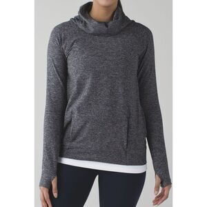 Lululemon Shirt Women 4 Heather Gray Make A Move Cowl Neck Stretch Athletic READ
